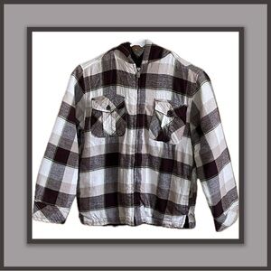 NSS Boys' Plaid Faux Fur-Lined Zip-Up Hoodie – Size Medium